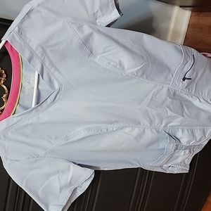 Beyond Scrubs medium light blue scrub top